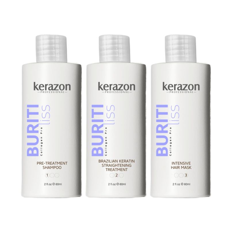 Brazilian Keratin Straightening Treatment KIT 2fl.oz Buriti Liss Collagen Pro For all hair types