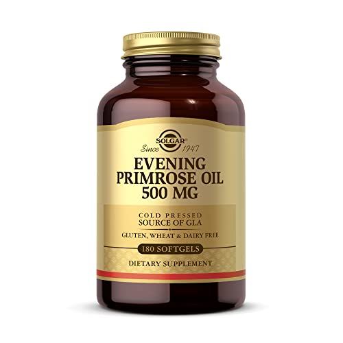 Solgar Evening Primrose Oil 500 mg, 180 Softgels - Promotes Healthy Skin Cardiovascular Health - Nutritional Support for Women - Gluten Free, Dairy Free - 180 Servings