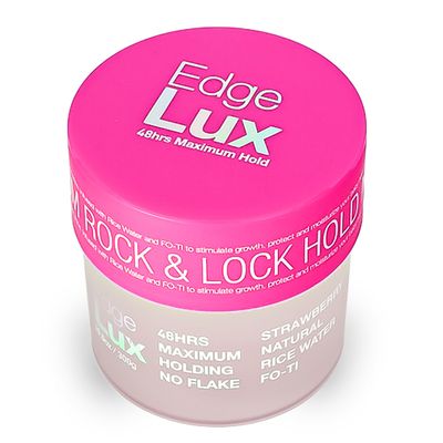 Lux Collection Edge Lux Edge Control Wax 48 Hour Maximum Hold No Flaking Natural Ingredients Scented Conditioning Styling Hair Gel Tamer (10.5 Ounce (Pack of 1), Strawberry)