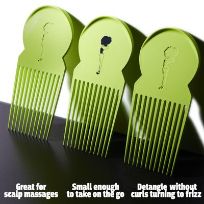 Pardon My Fro Hair Pick - Afro Pick for Curly Hair - Frizz-Free Braid Twist Styling