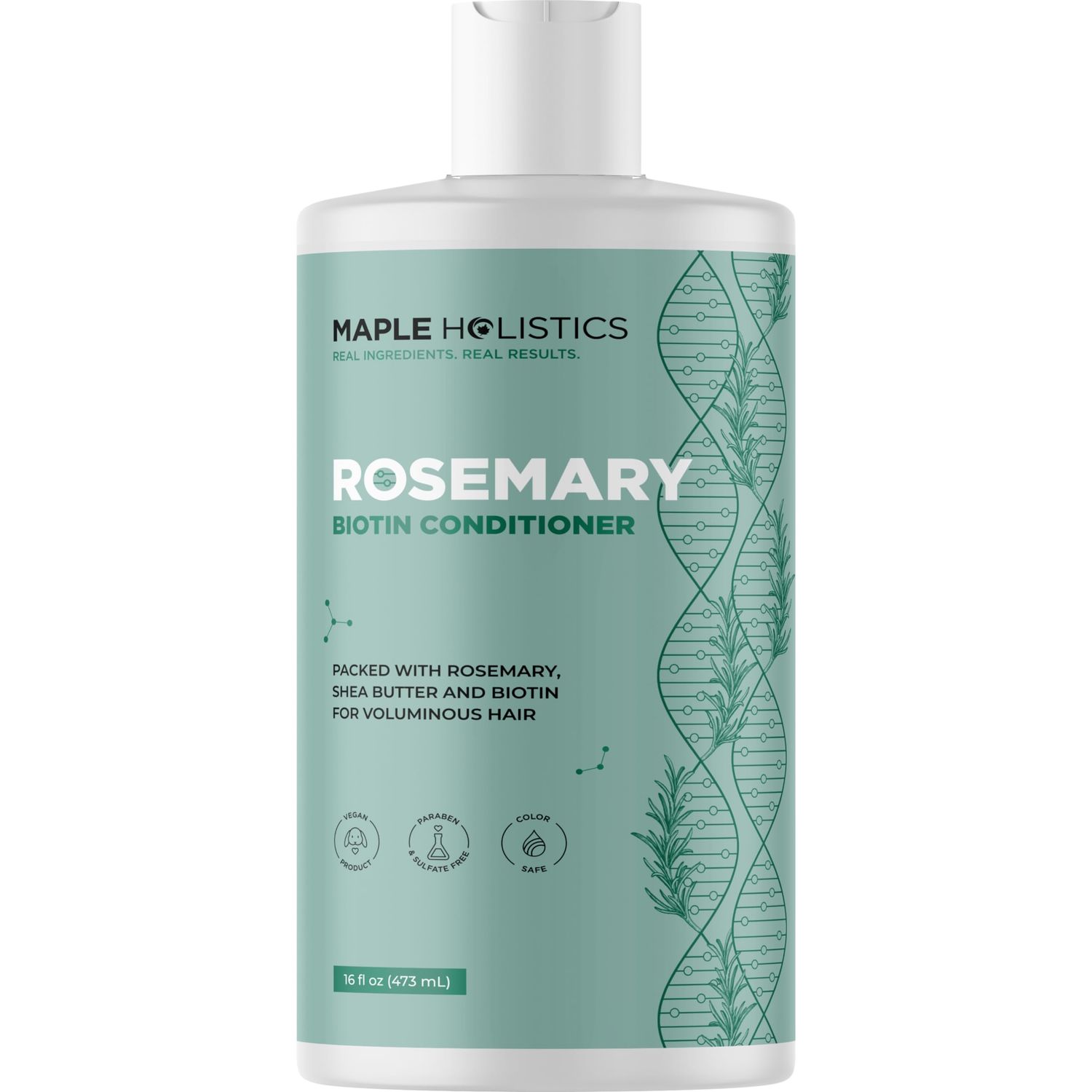 Maple Holistics Biotin Rosemary Conditioner - Vegan, Sulfate-Free, Moisturizing Volumizing for Fine, Weak, Dull Hair (16 Fl Oz)