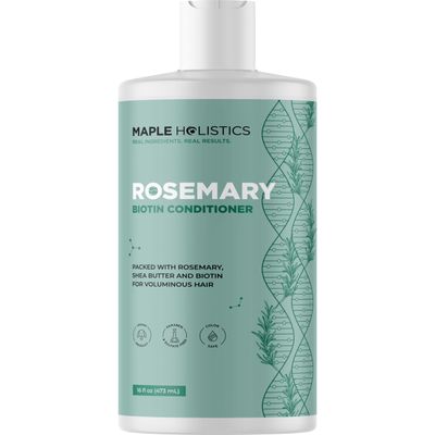 Maple Holistics Biotin Rosemary Conditioner - Vegan, Sulfate-Free, Moisturizing Volumizing for Fine, Weak, Dull Hair (16 Fl Oz)