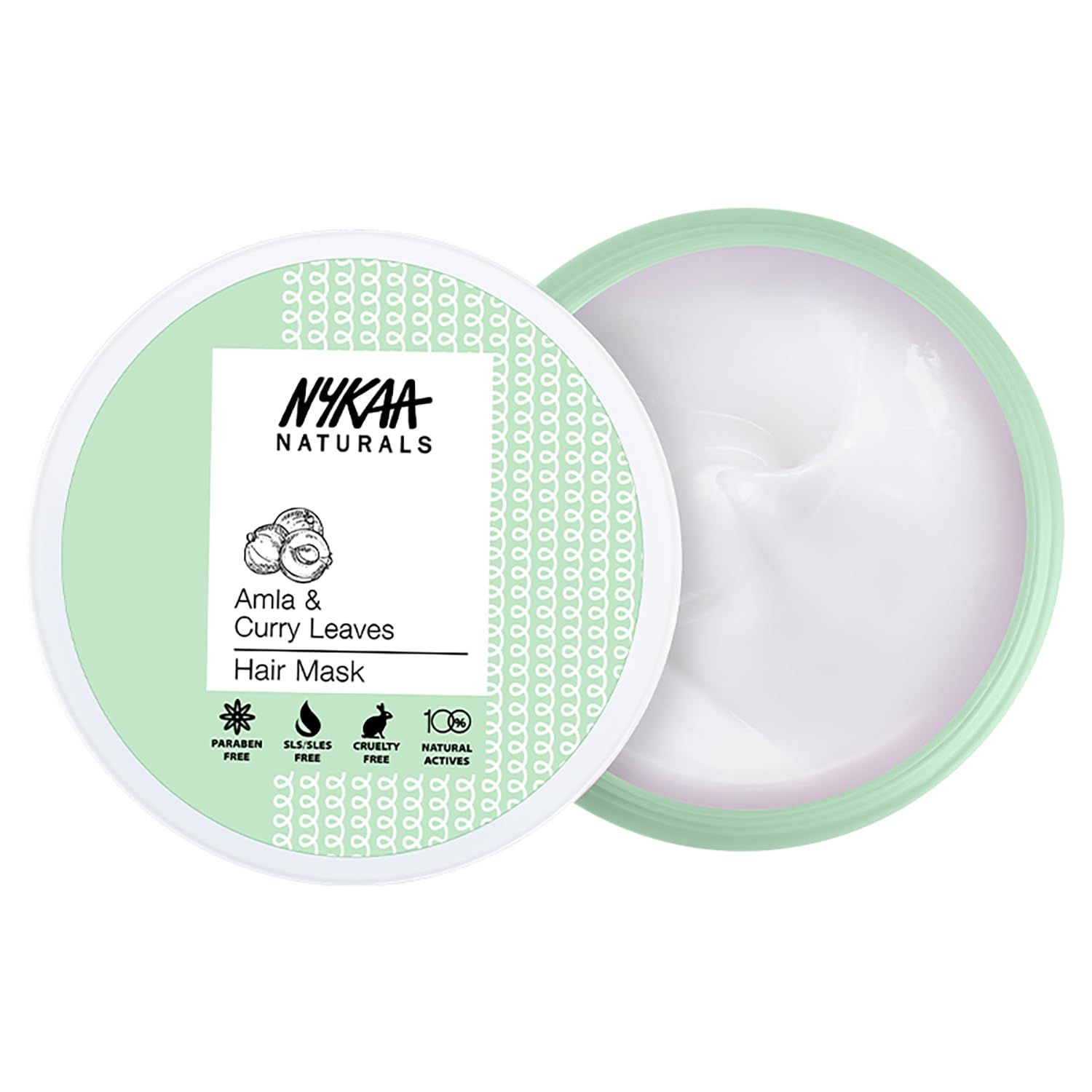 Nykaa Naturals Hair Mask, Amla and Curry Leaves, 6.76 oz - Promotes Growth, Fights Hair Loss - Safe on Colored Hair - Nourishing Mask for Thin Hair