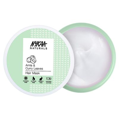 Nykaa Naturals Hair Mask, Amla and Curry Leaves, 6.76 oz - Promotes Growth, Fights Hair Loss - Safe on Colored Hair - Nourishing Mask for Thin Hair