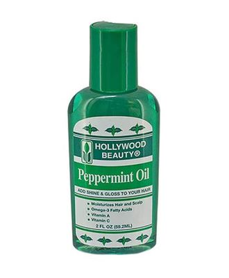 Hollywood Beauty Peppermint Hair Oil, 2 oz - Conditions Hair Skin, Natural Treatment for Dry Itchy Scalp, Moisturizes with Omega-3, Vitamin A C
