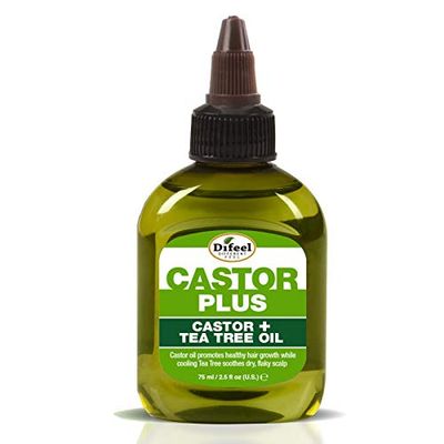 Difeel Premium Castor Plus Tea Tree - Pro-Growth Scalp Care Premium Hair Oil 2.5 oz.