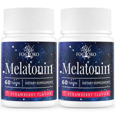 Fogoro Powerful Melatonin -Fall Asleep Faster, Stay Asleep Longer,Easy to Take, 60 Count (Pack of 2)