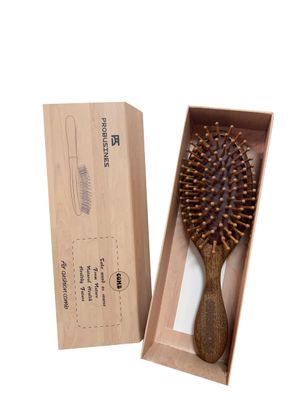 PROBUSINES Detangling Brush for Adults Children, Reduces Frizz Breakage, Suitable for All Hair Types, Wet or Dry, Natural Wood Air Cushion Massage Brush