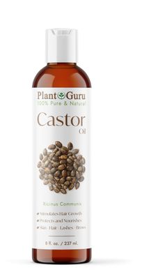 Castor Oil 8 fl. oz. Unrefined, 100 Pure Natural Hexane-Free, USP Grade, Hair Growth, Eyebrows and Eyelashes. Skin, Face and Body Moisturizer.