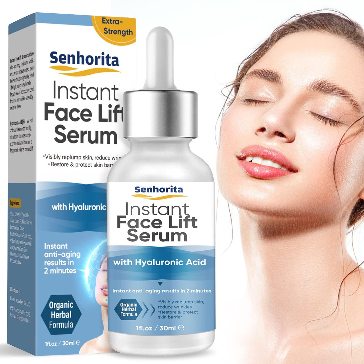 Instant Face Lift Serum, 2-Minute Temporary Skin Lifting Tightening Serum for Women with Plant Extract, Visibly Firming Loose Sagging Skin for Face and Neck
