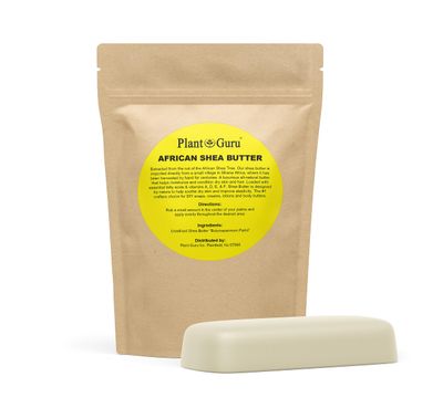 Raw African Shea Butter 8 oz. Bar 100 Pure Natural Unrefined IVORY - Imported From Ghana - Ideal Moisturizer For Dry Skin, Body, Face And Hair Growth. Great For DIY Soap and Lip Balm Making.