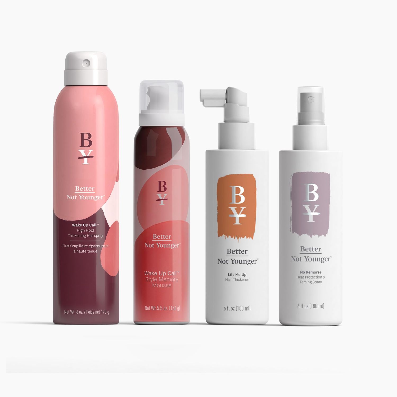 Better Not Younger Wake Up Call Volumizing Shampoo and Conditioner, Style Memory Mousse and Thickening Spray Collection, Sandalwood, Sulfate Free, Vegan, for All Hair Types