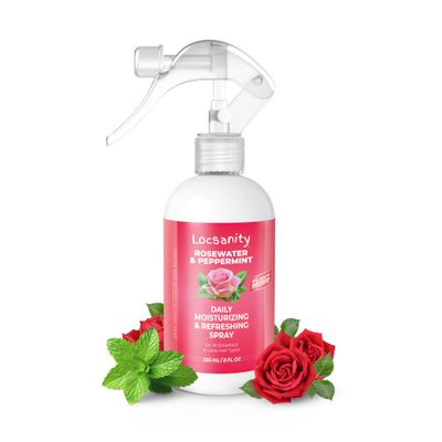 Locsanity Daily Moisturizing Rose Water and Peppermint Hair Scalp Refresher for Locs and Dreadlocks - Natural Loc Care and Maintenance (8oz)