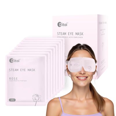 Ditoi Disposable Hyaluronic Acid Eye Masks for Sleep Relaxation, Heated Steam Eye Masks for Spa Travel,Relieving Dry Eyes, Dark Circles Puffiness, Gifts for Women,Rose 10 Packs