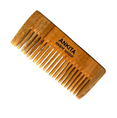 Generic Neem Wood Comb (NW-30) 100 Pure Natural Promotes Hair Growth, Reduces Hair Fall Control Dandruff Wide Thin Teeth (One Size), Brown