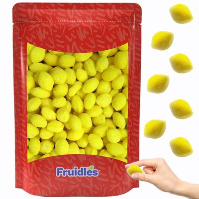 Fruidles Lemon Sanded Drops, Lemon Shaped Hard Candy, Kosher Parve (2 Pounds)
