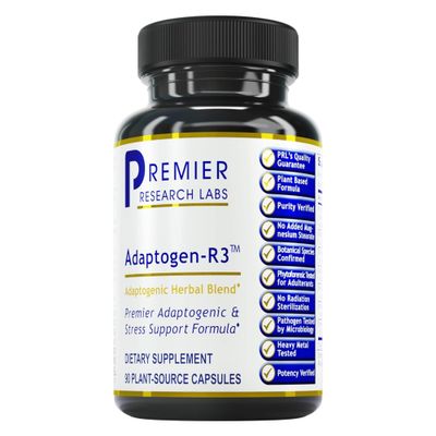 Premier Research Labs Adaptogen-R3: Adaptogen Supplements, Rhodiola Rosea Supplement with Maca Root, Complex for Stress, Heart Metabolic Health - 90 Vegetarian Capsules