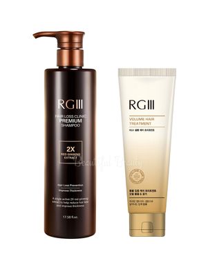 RG3 RGIII RED GINSENG PREMIUM HAIR LOSS PREVENTION SHAMPOO (520ml) RGIII VOLUME TREATMENT (250ml) set for all gender and age