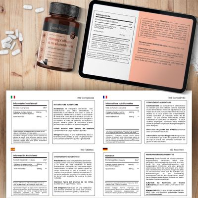 pureclinica 1500mg UltraColl Collagen (1200mg) and Hyaluronic Acid (300mg) x 180 Tablets - 6 Months Supply
