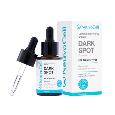 NEUVOCELL - Ultra Brightening Serum, Dark Spot Corrector for Face - Niacinamide, Hyaluronic Acid, Hydrolyzed Royal Jelly, Kappaphycus Alvarezii Extract - Facial Serum, 1fl.Oz
