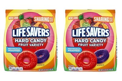Life Savers Hard Candy Fruit Variety Bags - Pack of 2 - Individually Wrapped to Guarantee Freshness - Sharing Size bags - Perfect for Sharing with Others