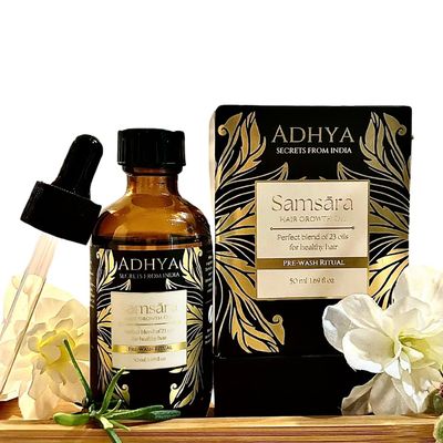 Hair Growth Oil for Damaged, Thinning and Frizzy Hair Scalp Hair Strengthening Treatment for All Types 100 Vegan, Natural and Plant-Based by Adhya