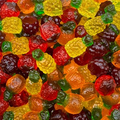 Fruit-Shaped 3D Gummy Candy 1-Pound Pack Assorted Fruit Flavors