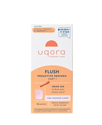 Uqora Flush - Urinary Tract with D-Mannose, Vitamin C, Vitamin B6, Potassium, Magnesium Calcium - Gluten-Free Vegan - Pink Lemonade Flavor - 10 Packets (1 Pack)