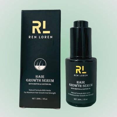 REN LOREN ORGANIC Natural Hair Growth Serum with Herbs for Thicker, Longer Healthier Hair
