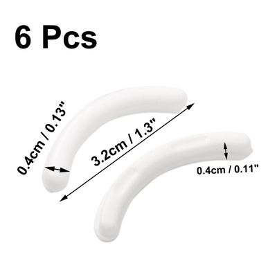 uxcell 6 Pcs Eyelash Curlers Refill Pads, Flexible Eye Lash Replacement Curler Cushion Mats, Replaceable Rubber Universal Curler Refills Makeup Tool for Women, Lady, White