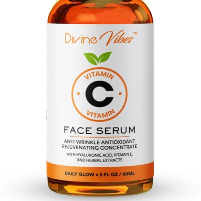 100 Pure Vitamin C Serum for Face - Face Serum for Fine Lines with Hyaluronic Acid, Vitamin E, Herbal Antioxidant Extracts - Smooth, Tight, Firm, Youthful Skin, 2 FL Oz