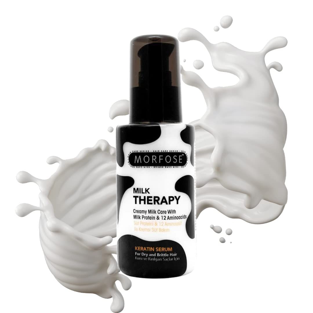 Morfose Milk Therapy Serum, Nurishment and Protection, Silkier, Shinier, Healthier-looking and Stronger Hair, Split-end Healing, provides Softness, Vitality and Radiance, 100 ml