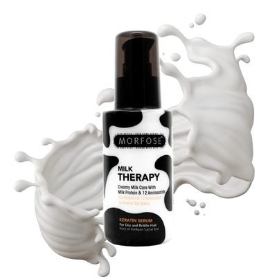 Morfose Milk Therapy Serum, Nurishment and Protection, Silkier, Shinier, Healthier-looking and Stronger Hair, Split-end Healing, provides Softness, Vitality and Radiance, 100 ml