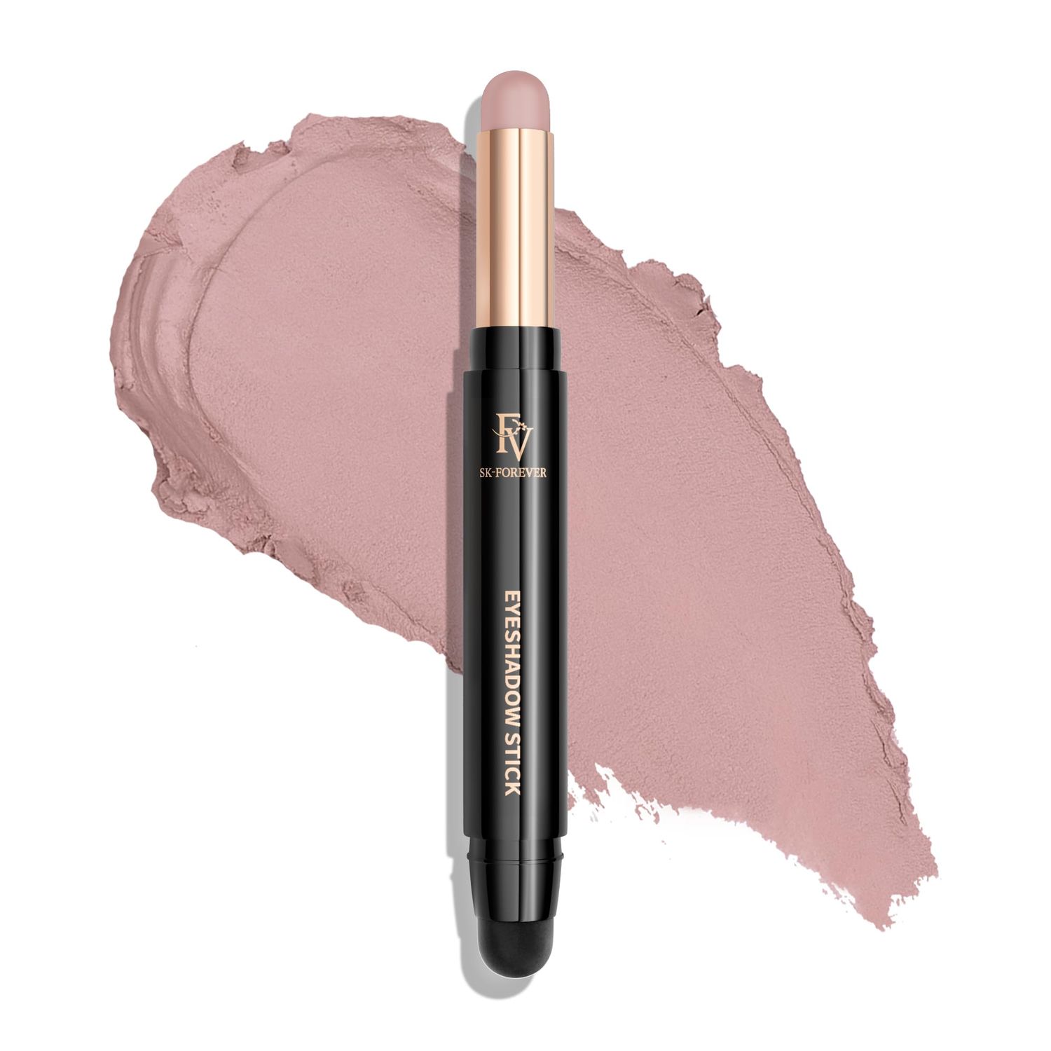 FV Long Lasting Cream Eyeshadow Stick, Waterproof High Pigmented Eye Shadow Sticks Duo with Blending Brush, Crease-Proof Natural Finish Eyeshadow Pencil, Rose Matte