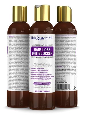 HAIR LOSS DHT BLOCKER Thickening CONDITIONER "Lavender Geranium" Biotin Hair Growth, Caffeine, Hair Loss Thinning and Fine Hair, Regrowth Thickening Products