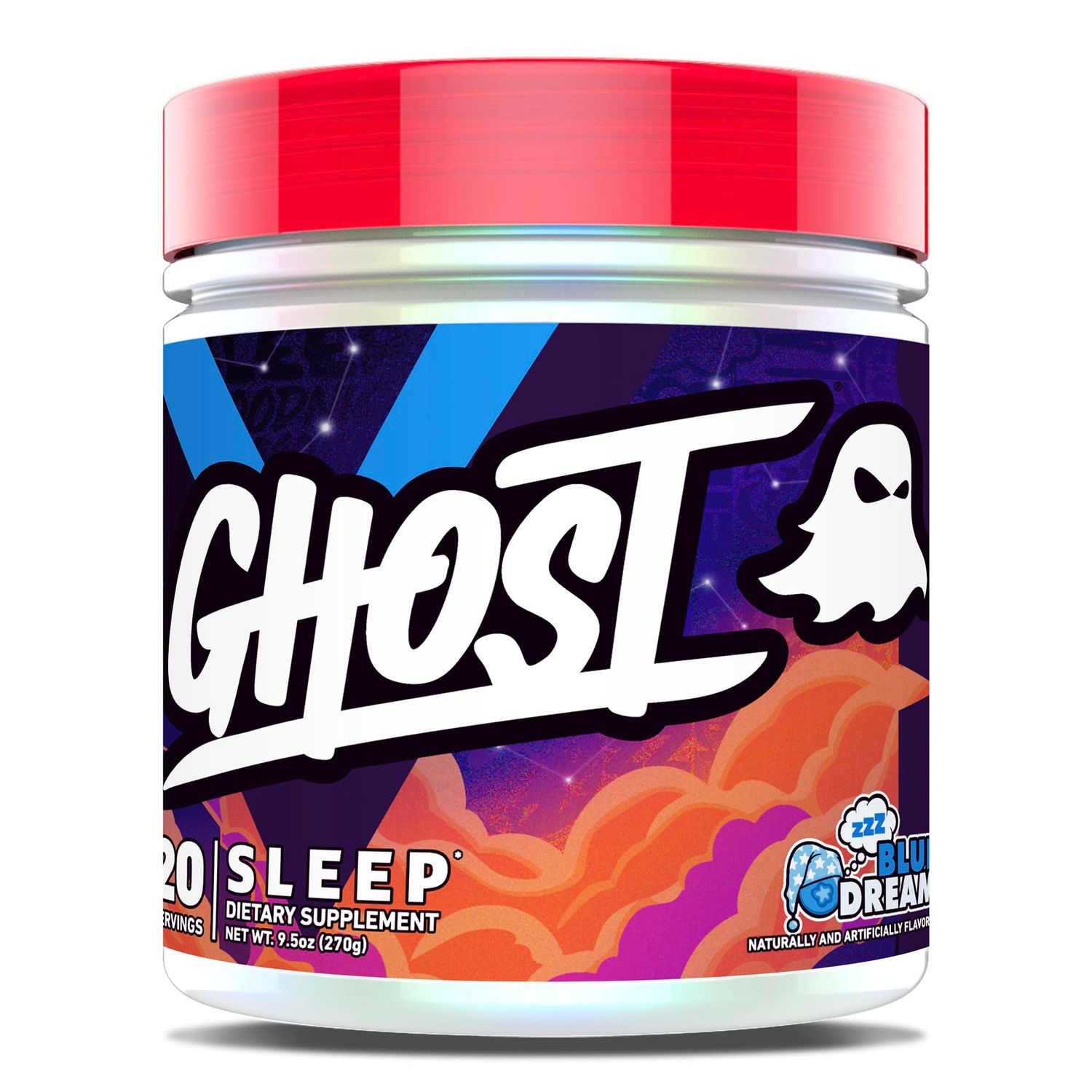 GHOST Sleep Dietary Supplement, Blue Dream - Recovery Rest with Premium Ingredients Including Melatonin, Colostrum Ashwagandha - Supports Sleep Quality - Gluten-Free Sugar-Free