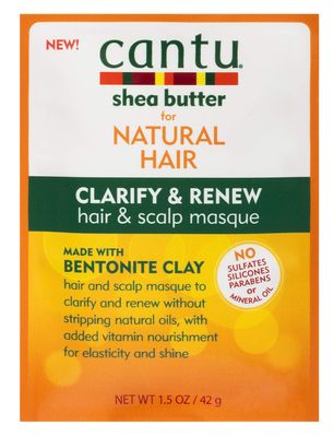 Cantu Natural Hair Clarify Renew Hair Scalp Masque 1.5 Ounce (6 Pieces)