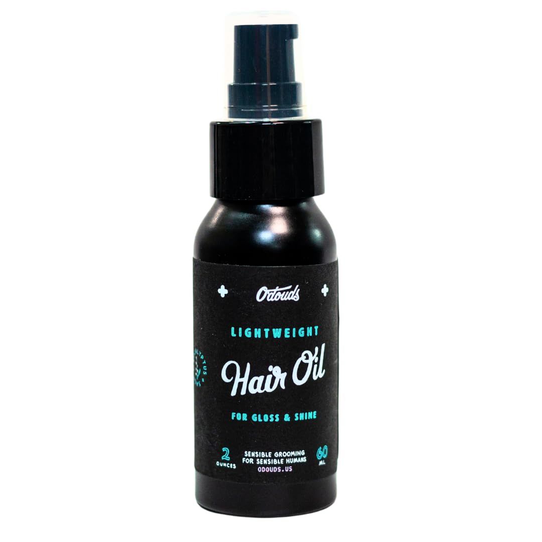 O&#39;Douds Lightweight Hair Oil - Adds Gloss, Shine Luster with Frizz Control - For Fine, Thin Naturally Greasy Hair - Eucalyptus Sage Scent, 20z.