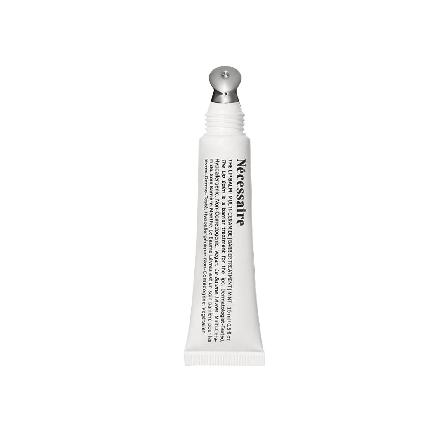 Ncessaire The Lip Balm Hydrating Lip Balm for Women and Men, Clear, Mint, Multi-Ceramide, Treatment Balm Instant Relief for Dry, Chapped Lips Cooling Hypoallergenic Tip Non-Sticky (0.5 fl oz)