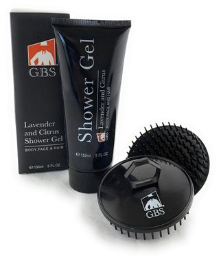 G.B.S Lavender Citrus Shower Gel Body Soap Wash - Scalp Massager Exfoliating Scrubber Shampoo Brush 3 in 1 for Body, Face, Hair- for All Skin Hair Types 2pc