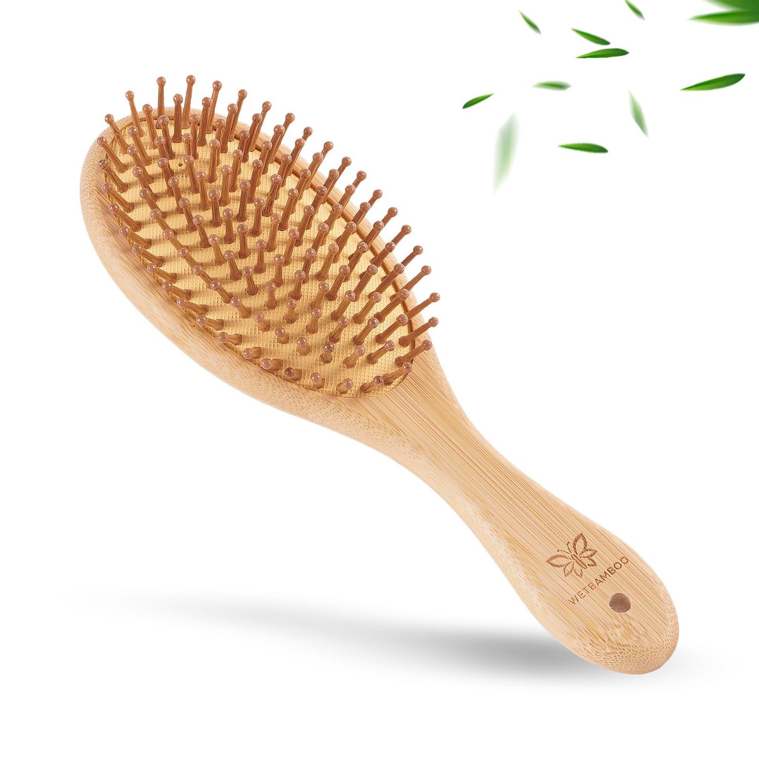 6-PCS Bamboo Hair Brush-Detangling, Scalp Massage for Hair Growth, WetDry Brush for Men, Women Kids - for Thick, Curly, Thin, Long or Short - Paddle Wooden Hairbrush Perfect for Home, Travel Use
