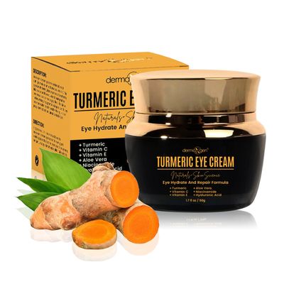 DERMAXGEN Vitamin C Turmeric Eye Cream for Dark Circles Puffiness - Hydrating Moisturizing Under Eye Cream for Fine Lines Bags - Reduce Dark Spots and Wrinkles for a Fresh Look - 1.7 FL OZ