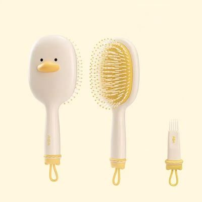 Cute Detangling Hair Brush comb with air cushion for pain-free brushing for all hair types for women men children with straight curly thick hairYellow