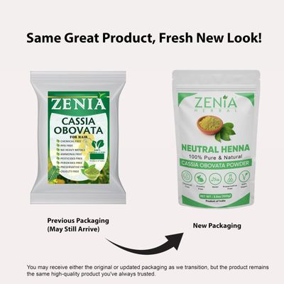 Zenia 100 Pure Neutral Henna Powder (Cassia Obovata) 7oz (200g) Colorless Henna for Hair Natural Hair Conditioner for Silky, Soft Shiny Hair