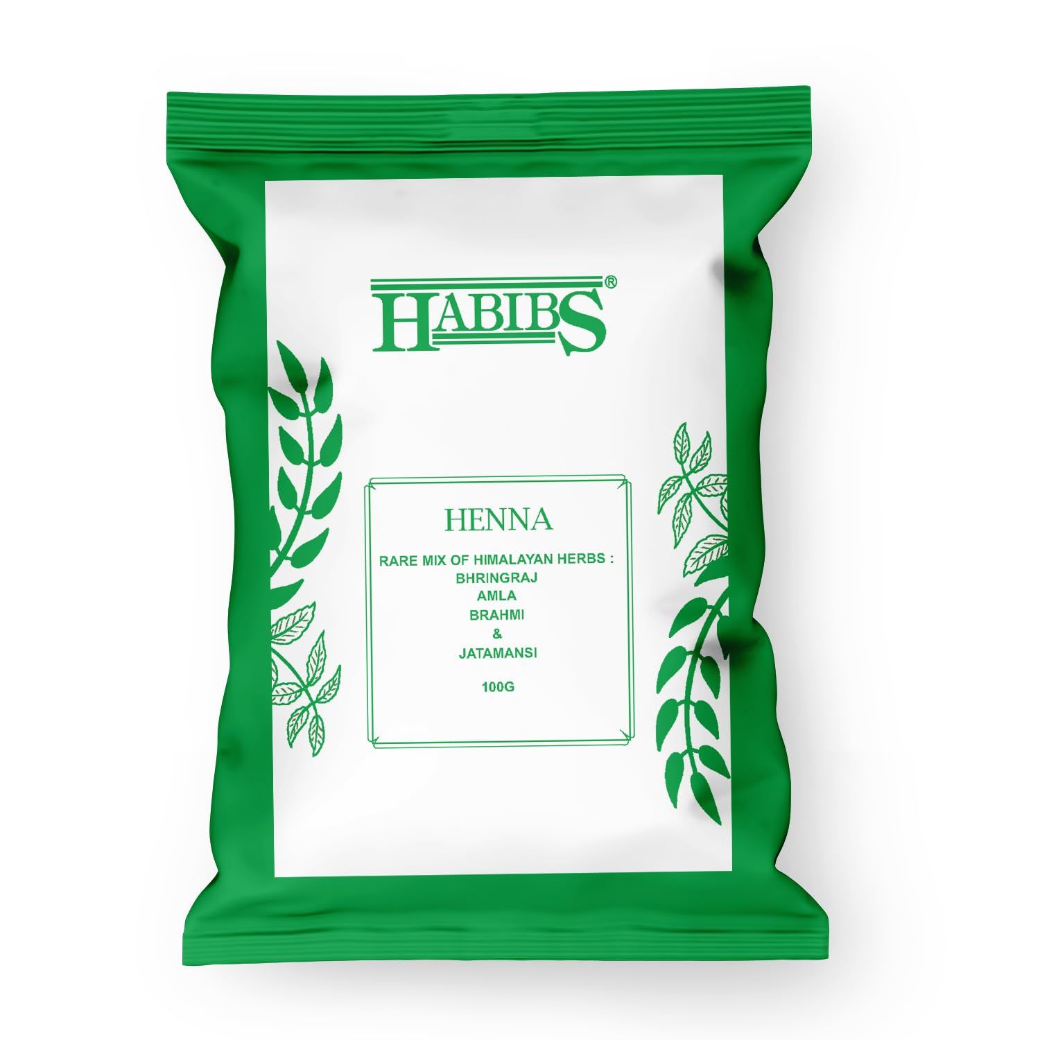 Habibs Natural Henna Mehndi Powder Enriched with Bhringraj, Amla, Brahmi,Jatamansi For Natural Hair Coloring 100Gm Pack of 1