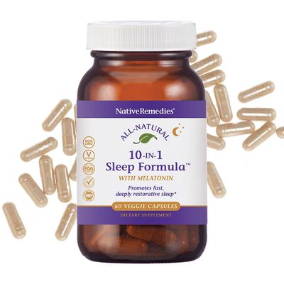 Native Remedies 10-in-1 Formula Natural Sleep Aid for Adults Kids 4 - Sleep Supplement with Melatonin 5mg, Magnesium, Valerian Root, Chamomile - Sleeping Aid Support, Non-GMO, Vegan - 60 Capsules