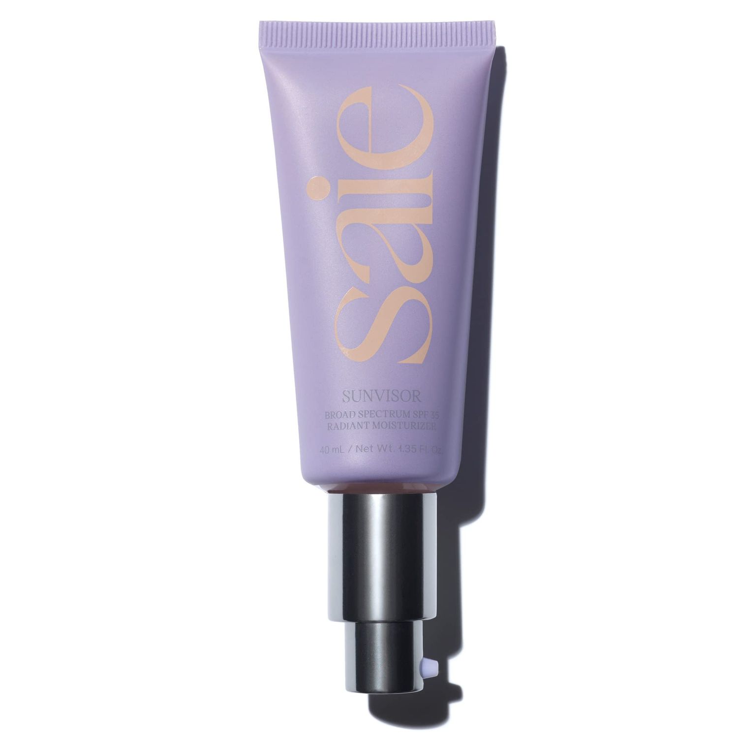 Saie Sunvisor Broad Spectrum Sunscreen Moisturizer SPF 35 - Hydrating Daily Face Sunscreen with 100 Sheer Mineral Zinc Oxide, Hyaluronic Acid Vitamin C for Radiant, Dewy Skin (1.35 fl oz)