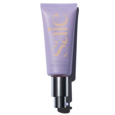 Saie Sunvisor Broad Spectrum Sunscreen Moisturizer SPF 35 - Hydrating Daily Face Sunscreen with 100 Sheer Mineral Zinc Oxide, Hyaluronic Acid Vitamin C for Radiant, Dewy Skin (1.35 fl oz)