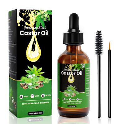 Buffsiss Jamaican Black Castor Oil for Hair Growth - Organic Cold Pressed Unrefined in Glass Bottle - Pure and Natural for Face, Eyelashes and Castor Oil Pack
