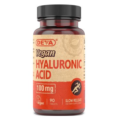 DEVA Nutrition Vegan Hyaluronic Acid 100 mg - Non-GMO Non-Hemolytic - 90 Tablets, 1-Pack